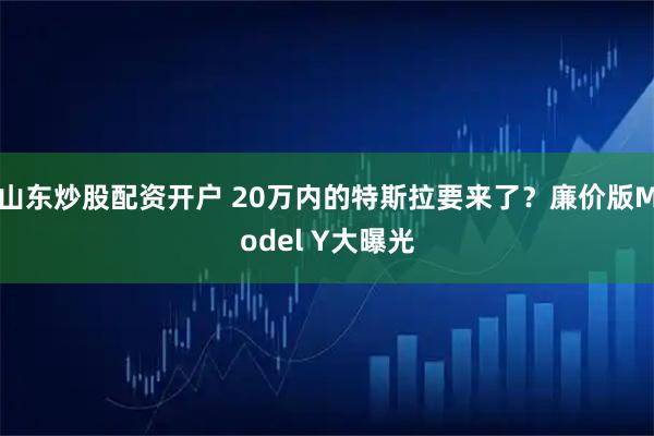山东炒股配资开户 20万内的特斯拉要来了？廉价版Model Y大曝光